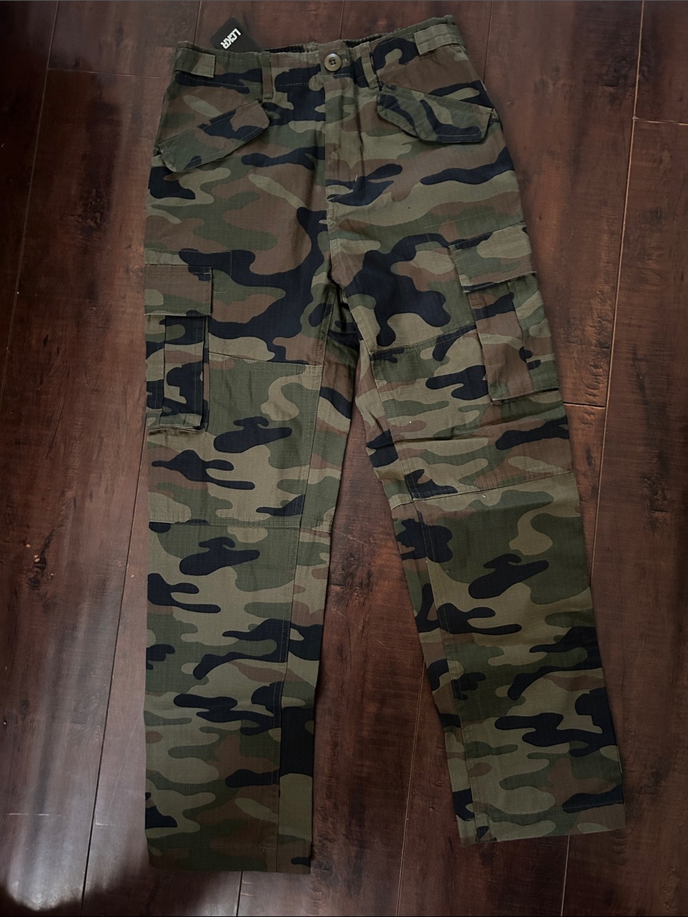 Girl Camouflage Cargo Pants - Green Camo